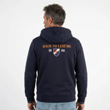 Sweat à capuche bleu marine full zip pour homme BACK TO LEGEND
