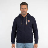 Sweat à capuche bleu marine full zip pour homme BACK TO LEGEND