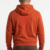 Sweat à capuche orange full zip pour homme BACK TO LEGEND