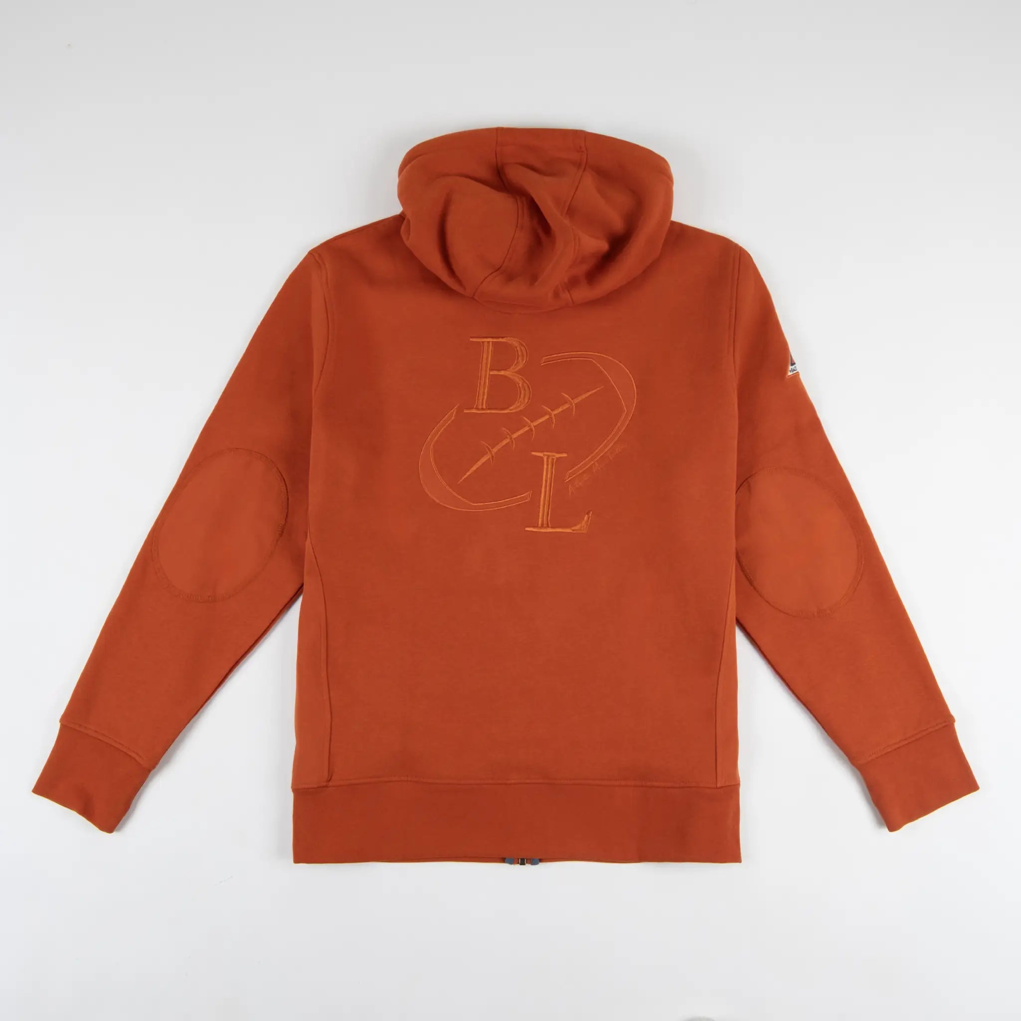 Sweat à capuche orange full zip pour homme BACK TO LEGEND (vêtement à plat de dos)