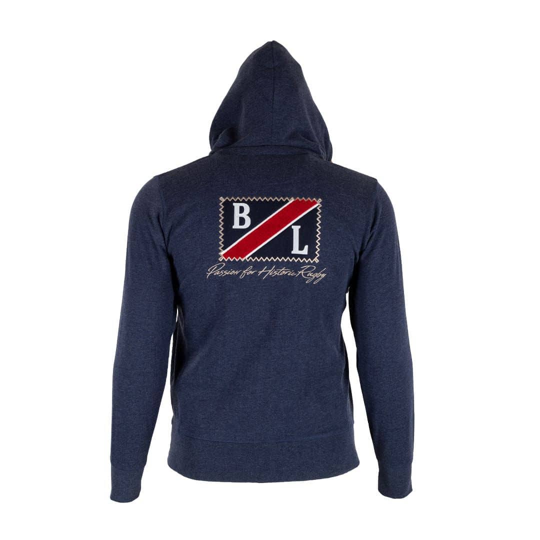 Sweat à capuche zippé bleu marine (vue de dos)