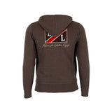Sweat à capuche zippé marron (vue de dos)
