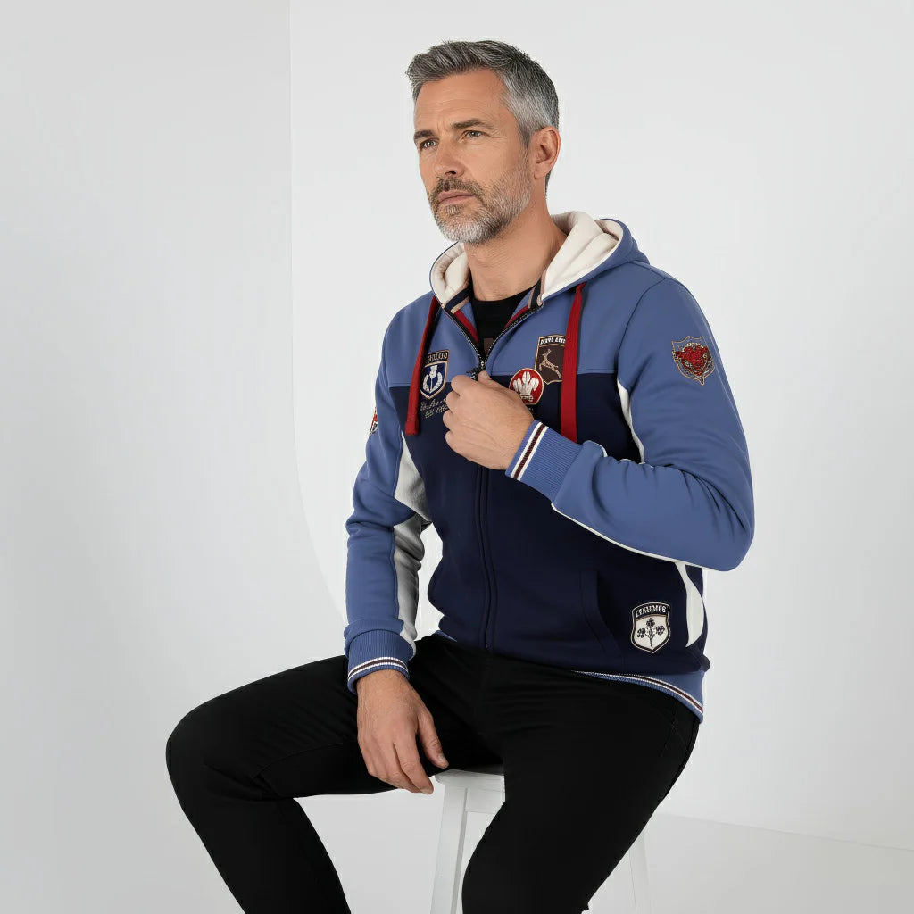 Sweat full zip à capuche Barbarians multi-nations BACK to LEGEND