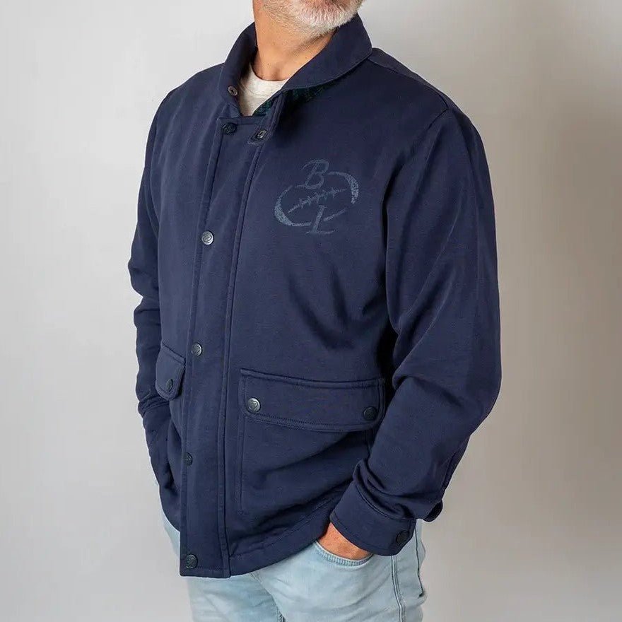 Sweat à poches zippé bleu marine pour homme BACK TO LEGEND