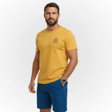 T-shirt expédition jaune ocre pour homme à col rond BACK to LEGEND