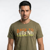 T-shirt kaki à col rond pour homme BACK TO LEGEND