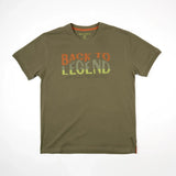 T-shirt kaki à col rond pour homme BACK TO LEGEND (vêtement à plat de face)