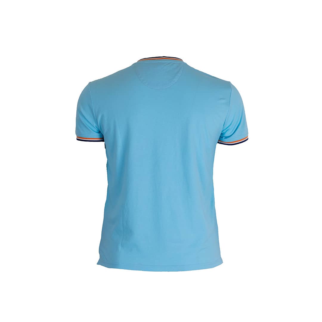 T-shirt Homme turquoise col V (vue de dos)
