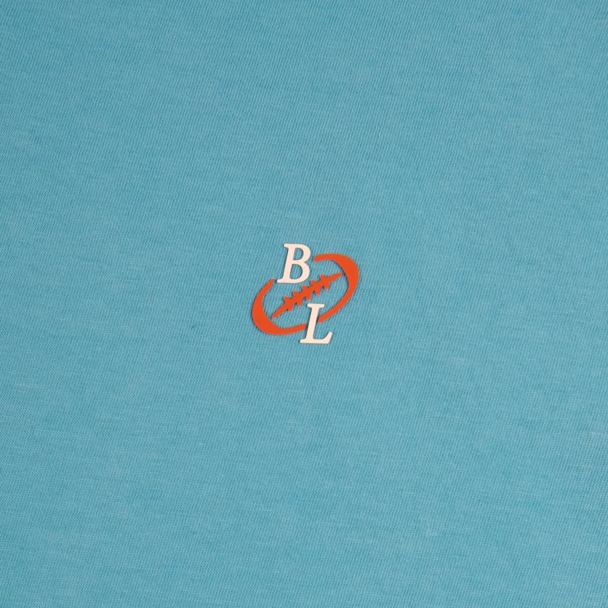 T-shirt bleu turquoise col V pour homme BACK to LEGEND (zoom logo signature)