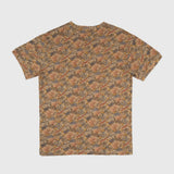 T-shirt floral beige col V pour homme BACK to LEGEND (vêtement à plat de dos)