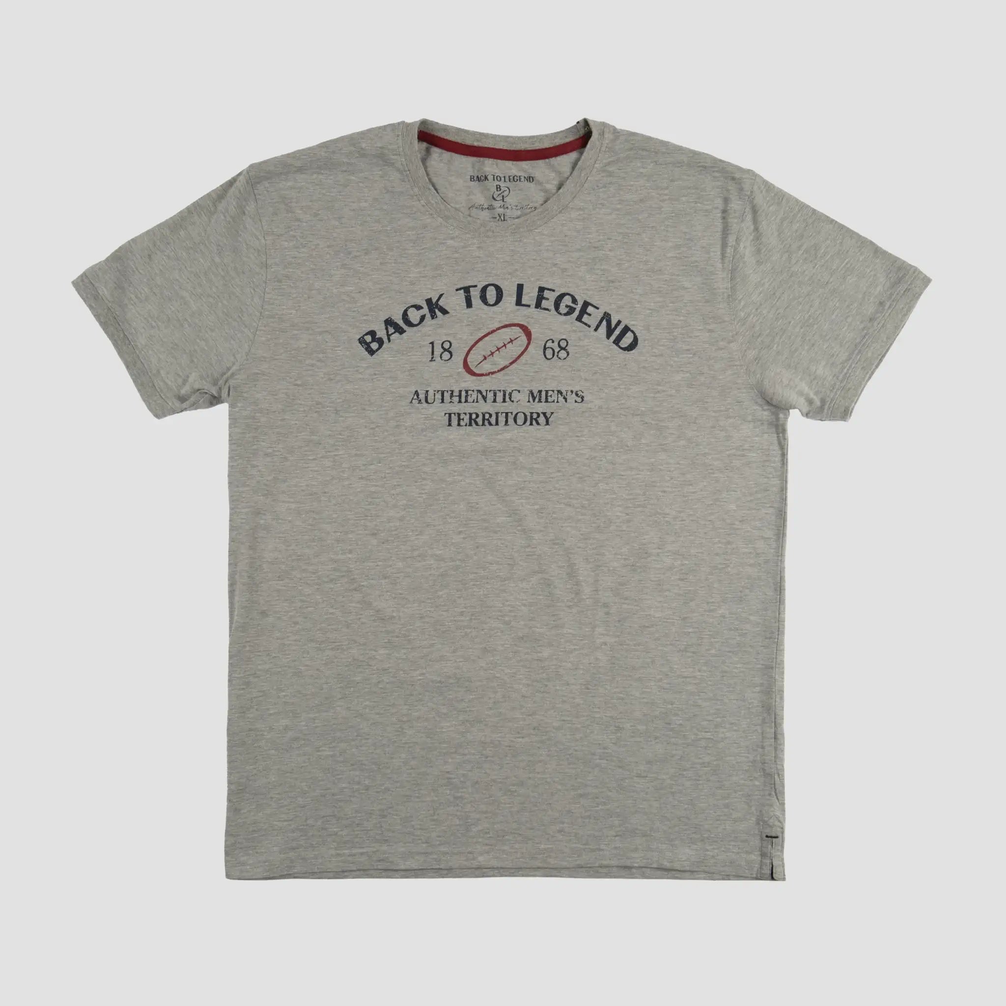 T-shirt homme gris chiné col rond BACK TO LEGEND (vêtement à plat de face)