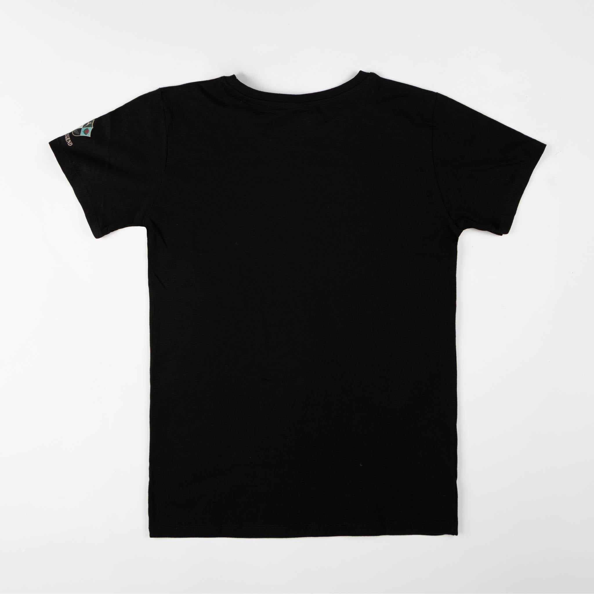 T-shirt Barbarians noir à manches courtes pour femme BACK TO LEGEND (vêtement à plat de dos)