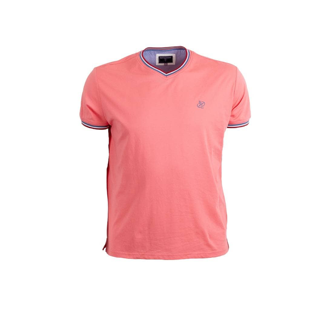 T-shirt rose col V pour homme BACK TO LEGEND