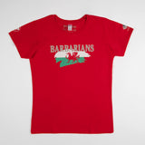 T-shirt Barbarians rouge à manches courtes pour femme BACK TO LEGEND (vêtement de face)