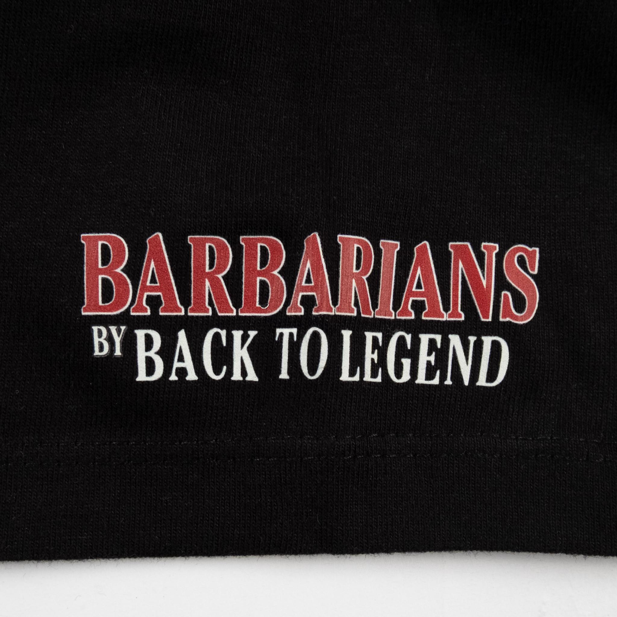 T-shirt manches courtes XV Barbarians noir pour homme BACK TO LEGEND (zoom broderie signature)