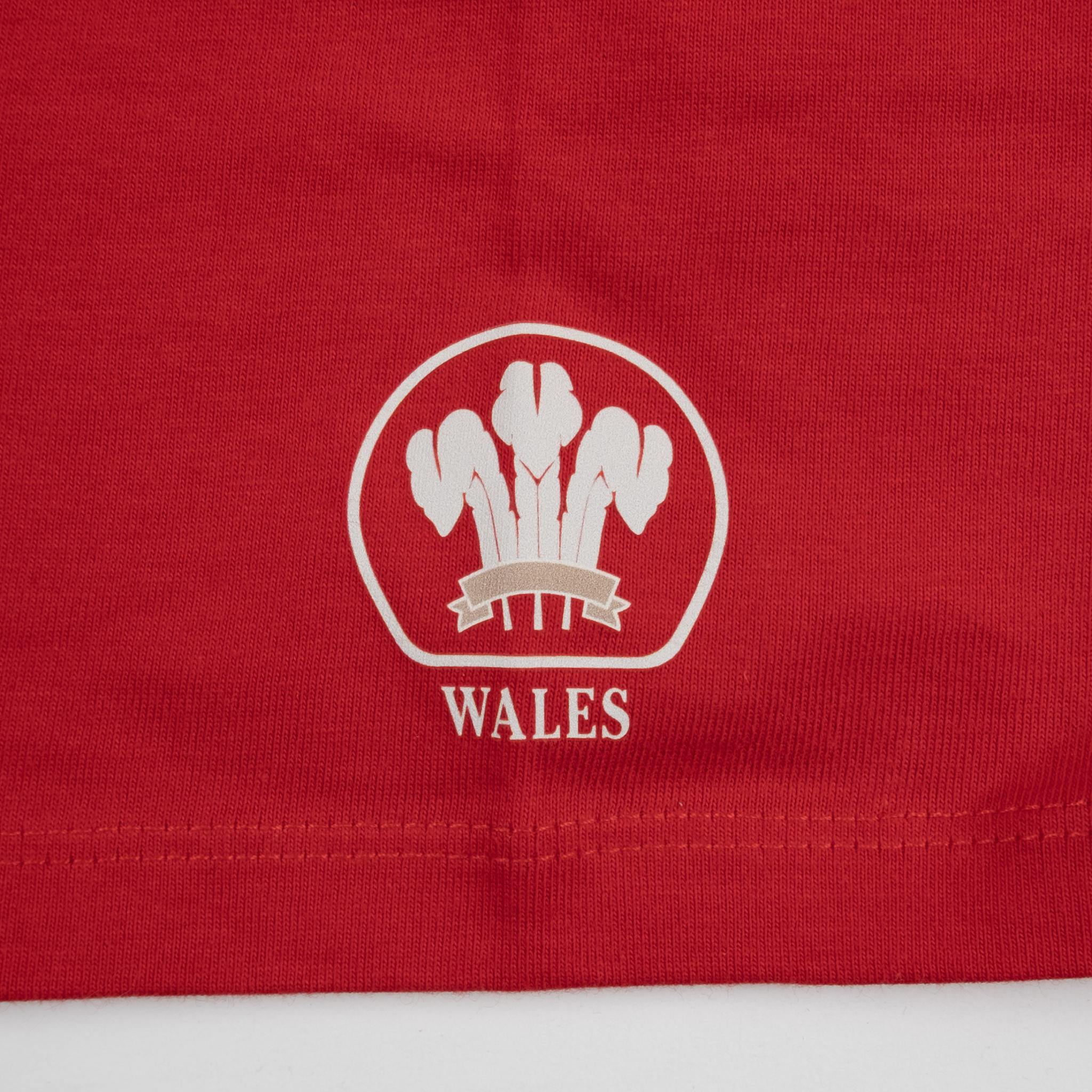 T-shirt manches courtes XV Barbarians rouge pour homme BACK TO LEGEND (zoom flocage WALES sur la manche)