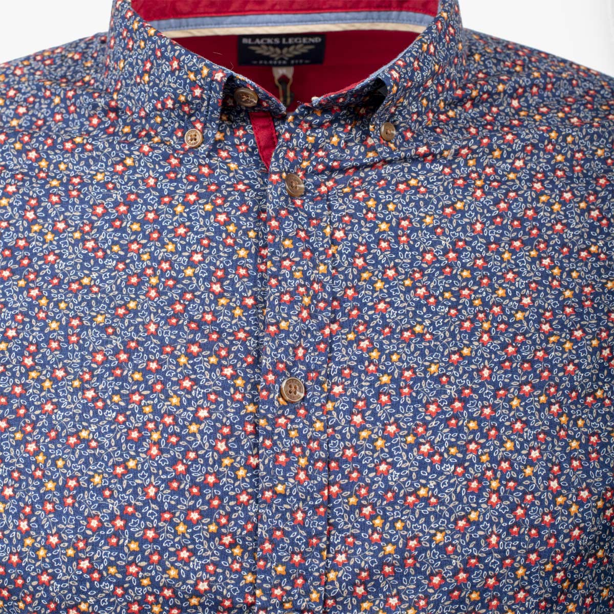 Chemise manches longues fleurie A122CL70-BL8-S#41579 - Blacks Legend