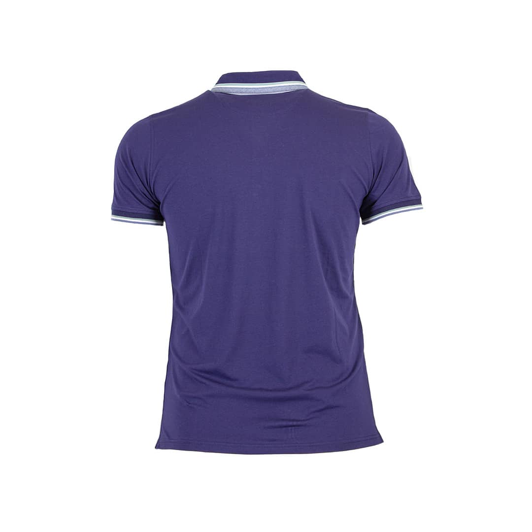 Polo bleu col rayé Blacks Legend (Vue de dos)