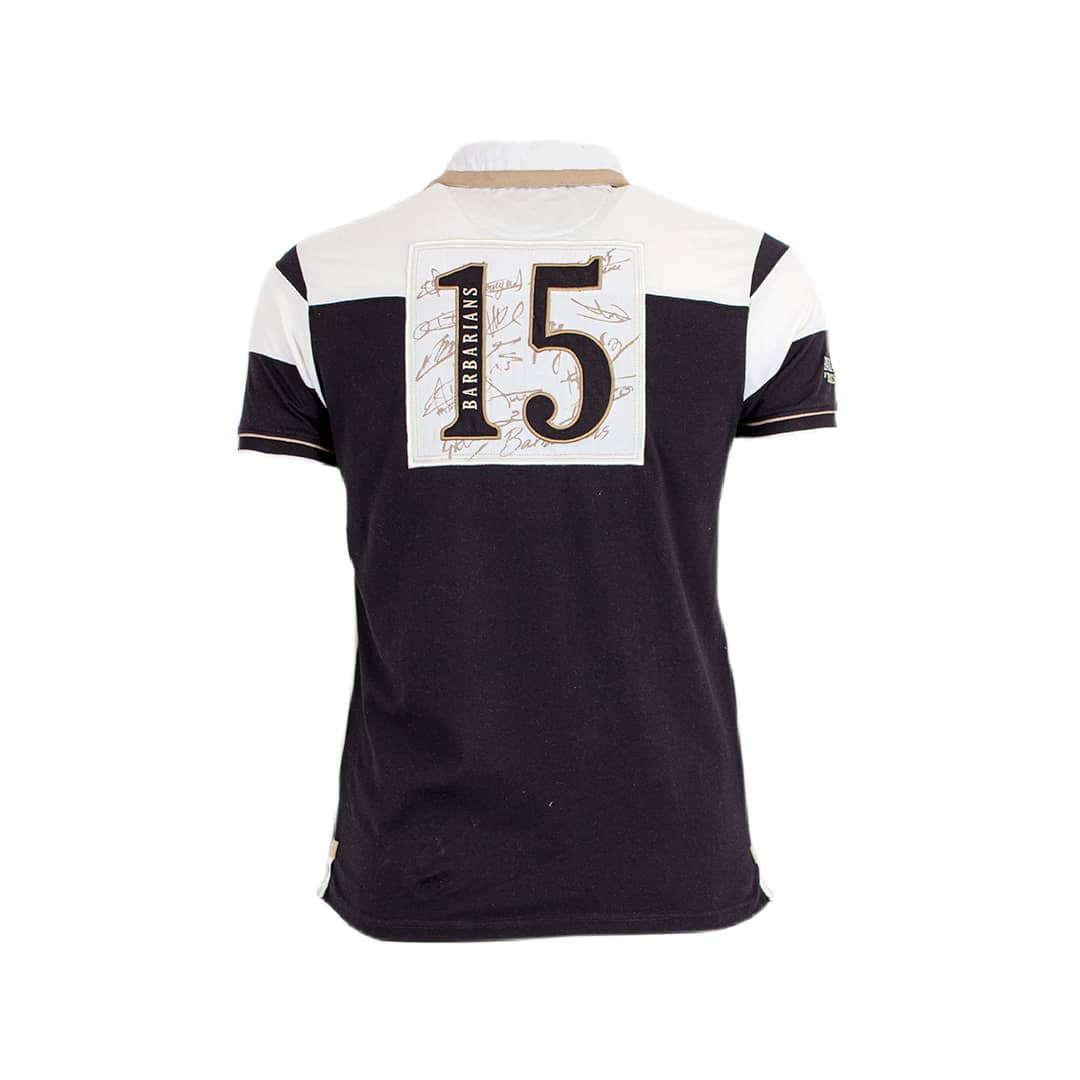 Polo noir et blanc Barbarians n°15 Blacks Legend (Vue de dos)