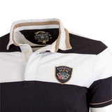 Polo noir et blanc Barbarians n°15 Blacks Legend (Zoom poitrine)