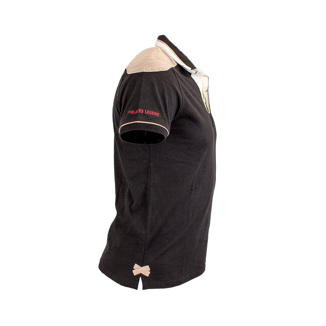 Polo noir "RCT Hall Of Fame" Blacks Legend (Vue de profil)