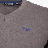 Pull Col V - Cachemire et Coton A612KN20-GR6-M - Blacks Legend
