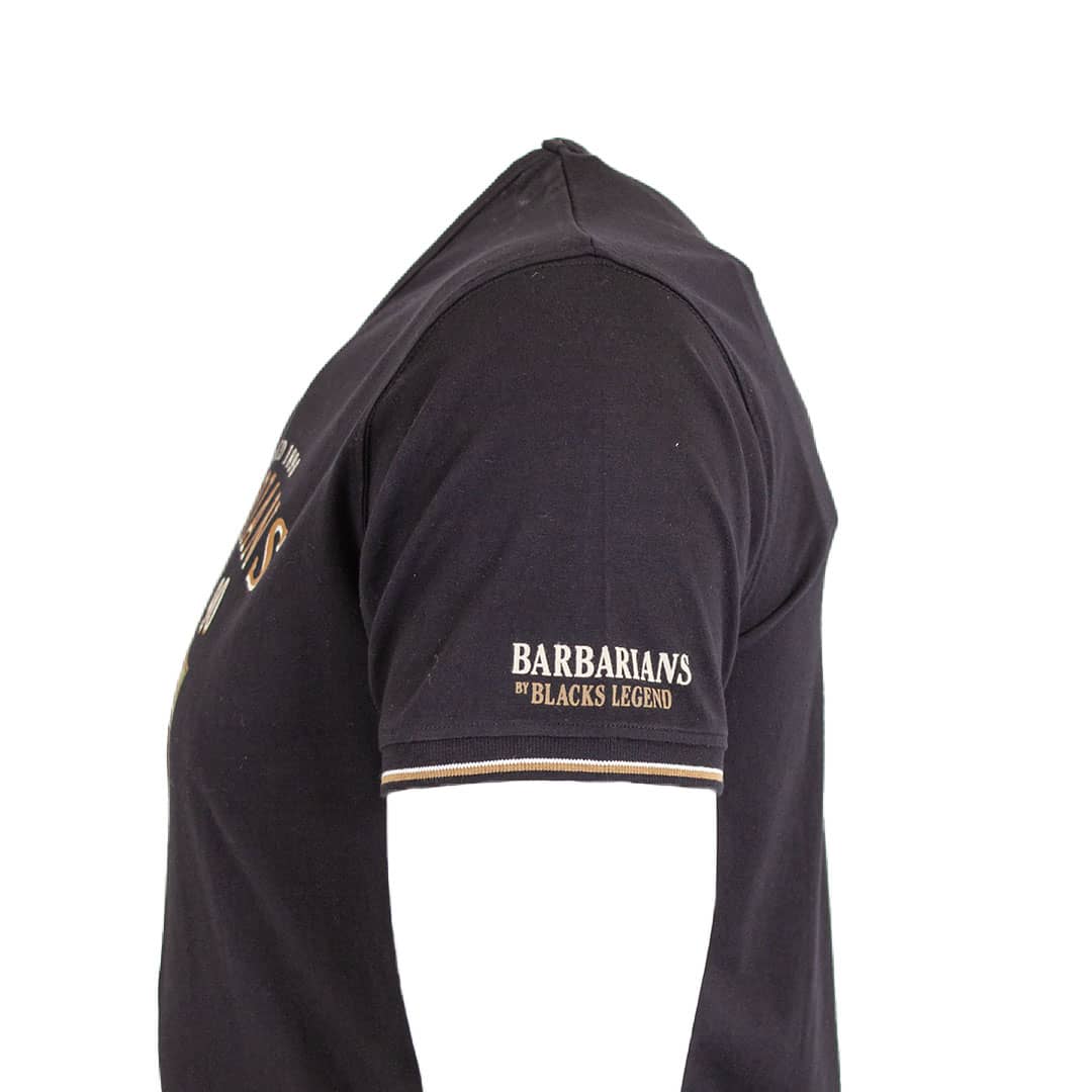 T-shirt Barbarians noir col rond (Vue manche)
